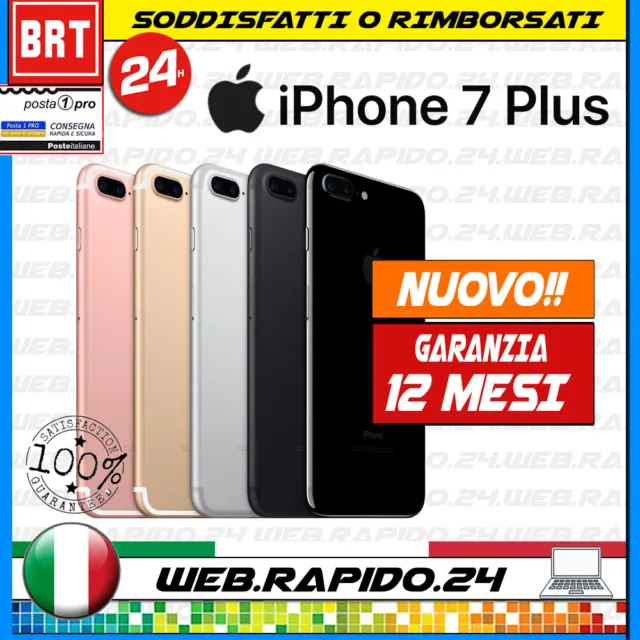 Nuovo! Smartphone Apple Iphone 7 Plus 32Gb 128Gb Nero Silver Oro Garanzia Italia