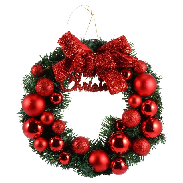 Weihnachtskranz Dekorative Außendekoration Christbaumschmuck Red Schmiedeeisen