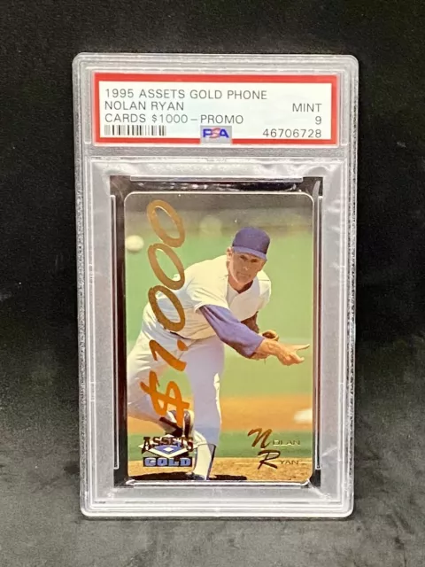 1995 Assets Nolan Ryan Gold $1000 Phone Card Sample Psa 9 Mint!!!!