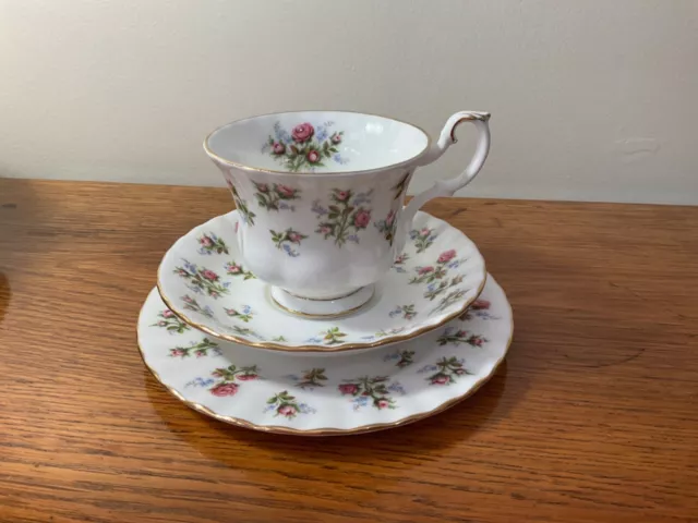 Vintage,Royal Albert ,trio, cup,saucer ,plate Hampton shape Winsome pink roses