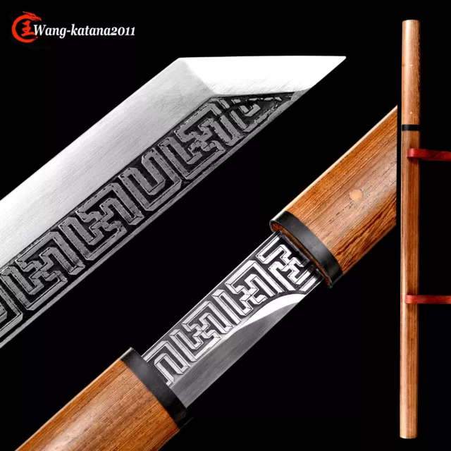 Rosewood Sword Ninja 9260 Spring Steel Fulltang Japanese Straight Ninjato