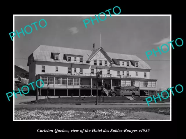 OLD 8x6 HISTORIC PHOTO OF CARLETON QUEBEC THE HOTEL des SABLES ROUGE c1935