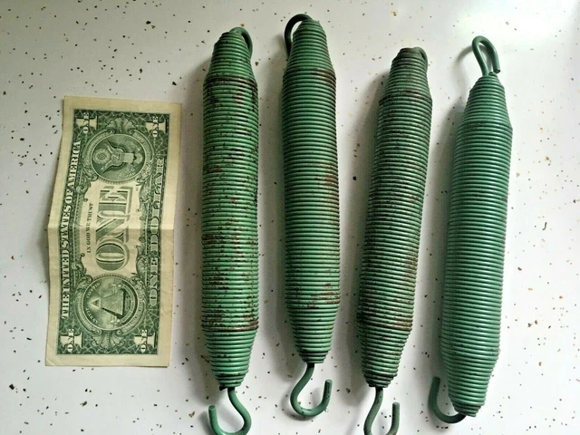 Vintage Antique Amish Farm Green Painted Large Door or Barn Metal Springs