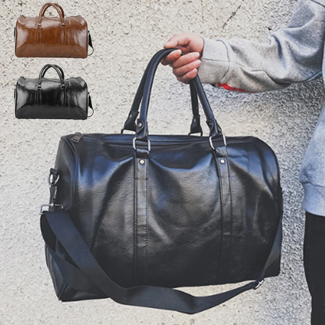 Mens Travel  Sports  Bag Womens Luggage Handbag Leather Duffle Large Bag