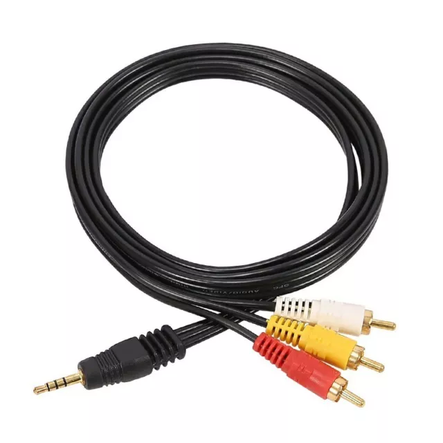 3.5mm Jack to 3 RCA Phono Lead Video Audio AV Cable For Sky Q Mini Box & Now TV