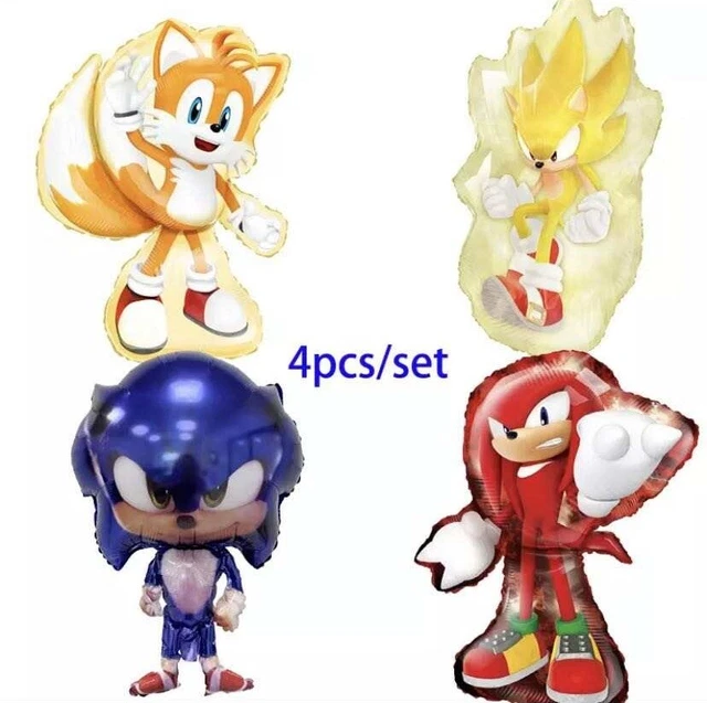 SONIC FOIL BALLOONS for Birthday Party Large 4 piece set Knuckles Tails ...