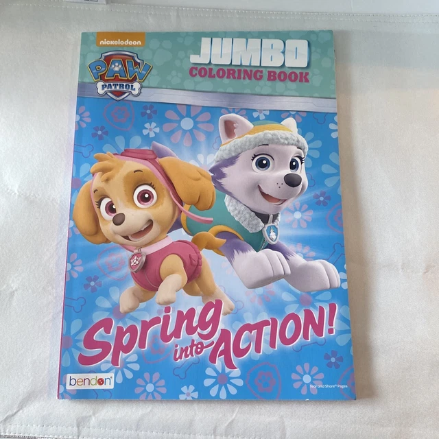 NEW PAW PATROL Jumbo Coloring Book Nick Jr. All kids inside fun Pups on ...
