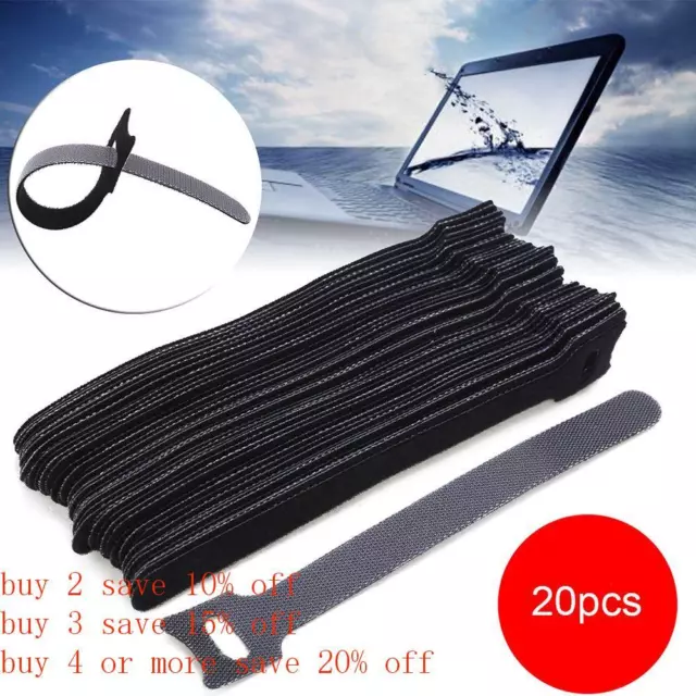 Reusable Fastening Wire Management Nylon Strap Cord Tie Cable Organizer