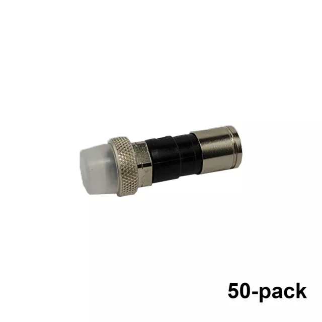 50 Pack PPC EX6XLWSPLUS Weatherproof RG6 Compression Connector - Extended Body