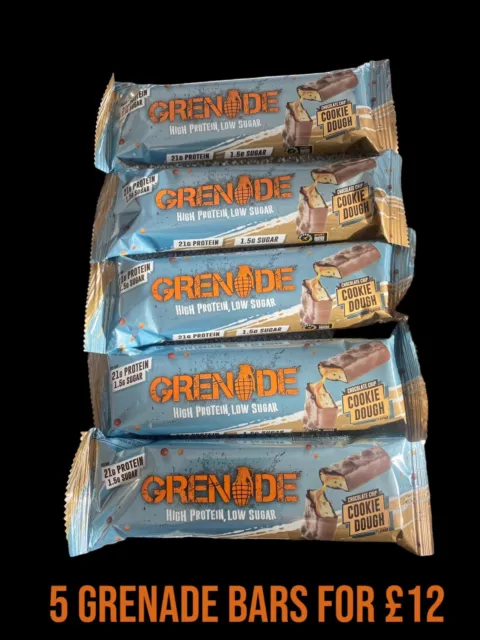 5 Grenade Protein Bars Cookie Dough For £12.  Cheaper Than In Shops