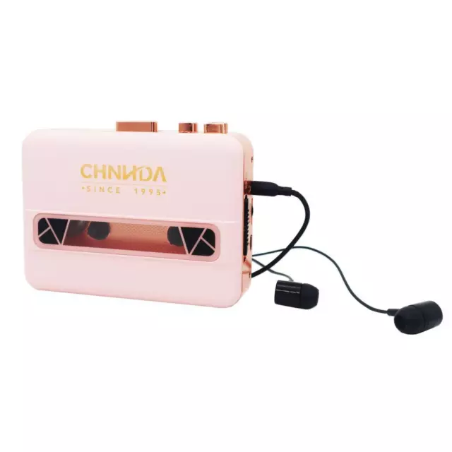 Class Portable Walkman Cassette Player With Headphones - Pink/Gold C15