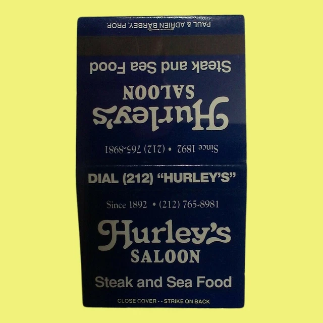 HURLEY'S SALOON 1240 Ave Rockefeller Center Opened 1892 Unstruck Vtg