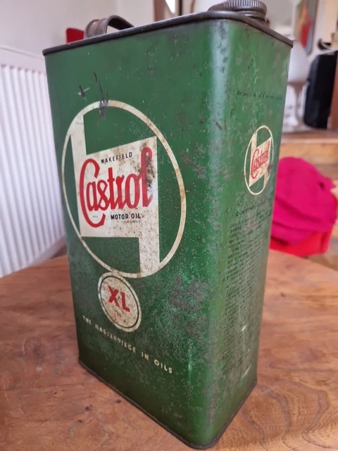 VINTAGE GARAGE ADVERTISING 1 GAL WAKEFIELD CASTROL XL Motor Oil Can £30 ...