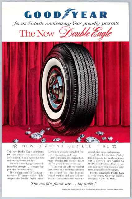 Vintage Print Ad Goodyear Diamond Jubilee Tire Sixtieth Anniversary 1958