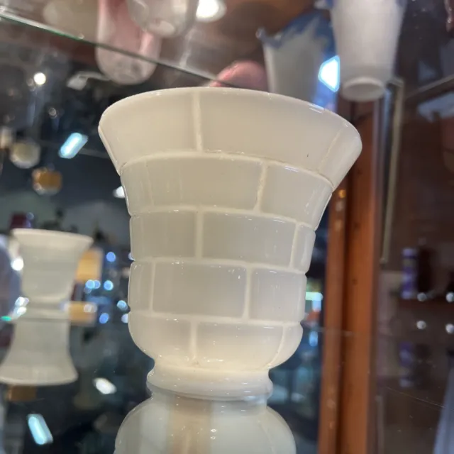 1920's Art Deco Milk Glass Lamp Shade - Lighthouse Lamp or Diana