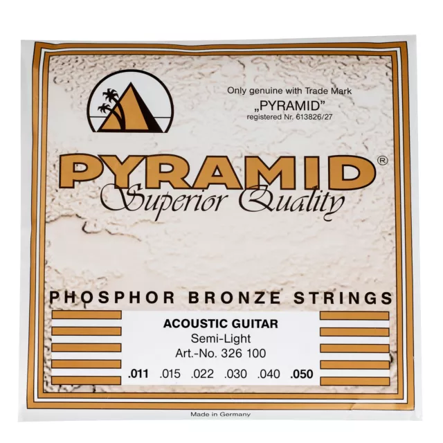 Pyramid 326100 Semi Light Phosphor Bronze Roundwound Acoustic Guitar String Set