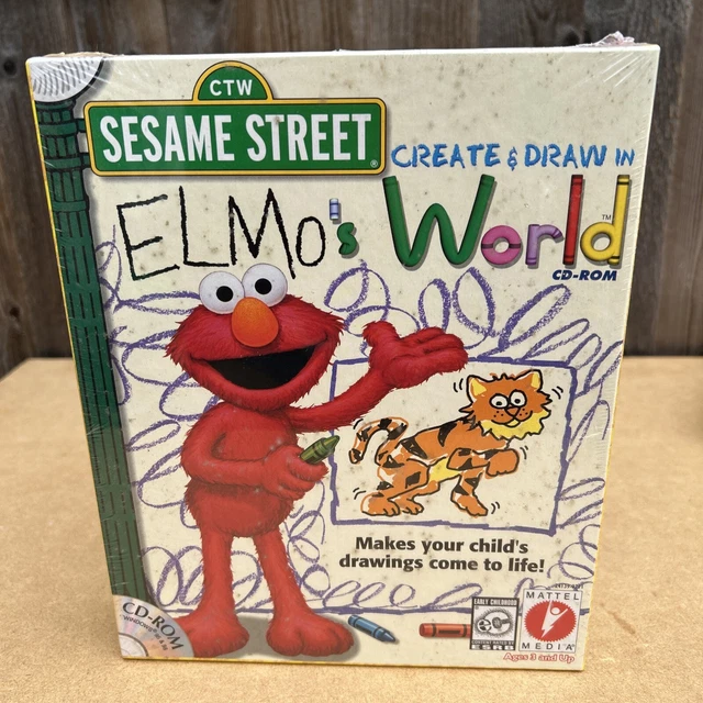 CREATE & DRAW in Elmo's World, Sesame Street CD-ROM Software, 1999