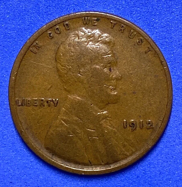 1912 USA Lincoln Head One Penny - 1912 Small US Wheat 1 Cent - FFF