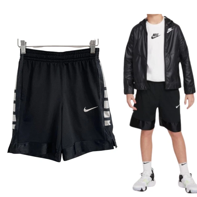 Nike Boys Medium Shorts Dri-FIT Elite Basketball Black White Gym Sport PE