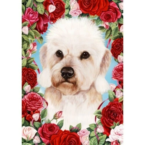Roses House Flag - Mustard Dandie Dinmont Terrier 19210