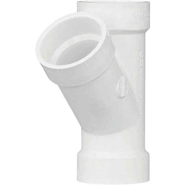 Charlotte Pipe 1-1/2 In. Schedule 40 DWV Hub PVC Wye PVC 00600  0800HA Charlotte