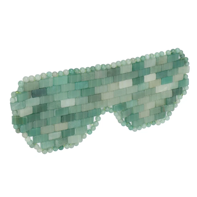 (Verde) Maschera occhi di giada maschera occhi riduzione cerchi scuri pietra cuscinetti per occhi sonno