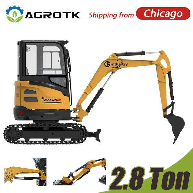 AGT Mini Excavator 2.8 Ton Digger Engine Tracked Crawler Hydraulic B&S