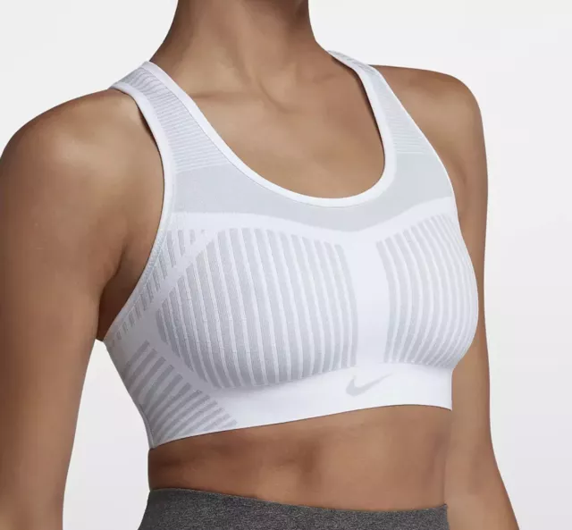 NIKE PHENOM FLYKNIT Sports Bra (Black/Grey) - XS - New ~ AJ4047