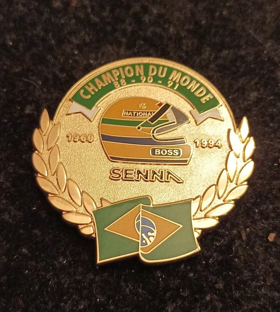 PIN'S F1 AYRTON Senna Champion Du Monde Formula One Doré EUR 29,90