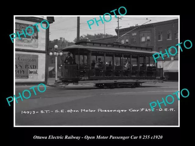 OLD LARGE HISTORIC PHOTO OF THE OTTAWA ELECTRIC RAIL CAR No 225 c1920 CANADA