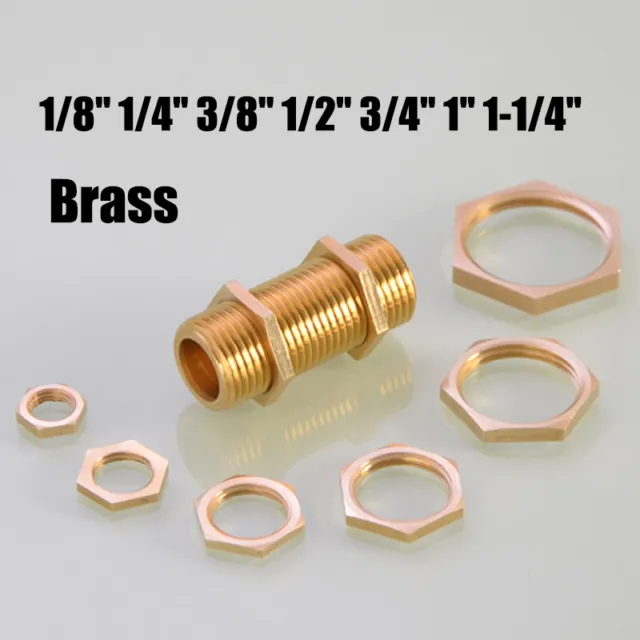 1/8" 1/4" 3/8" 1/2" 3/4" 1" 1-1/4" Brass Hex Hexagon Lock Nuts Thin Lock Nut