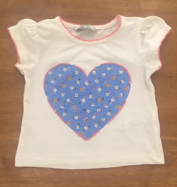 Girls Floral Heart Top Age 9-12 Months George