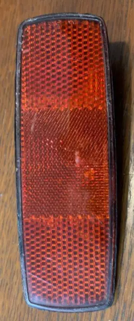 Vintage Schwinn Bike Rectangle Rear Fender Tombstone Red Reflector