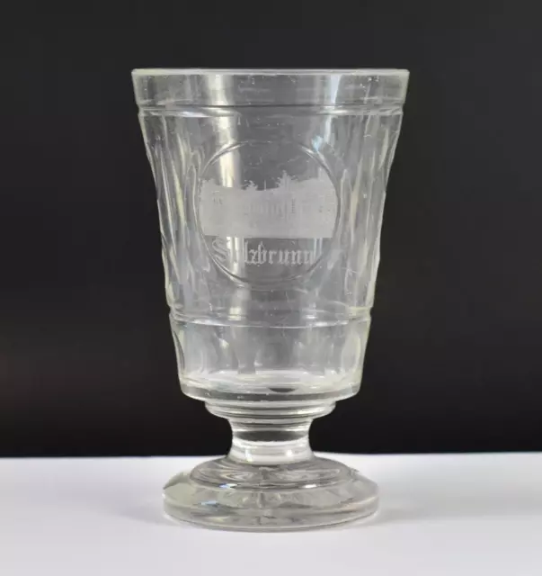 Antikes Biedermeier Glas Salzbrunn Schlesien Ansichten Andenkenglas 19 Jh.