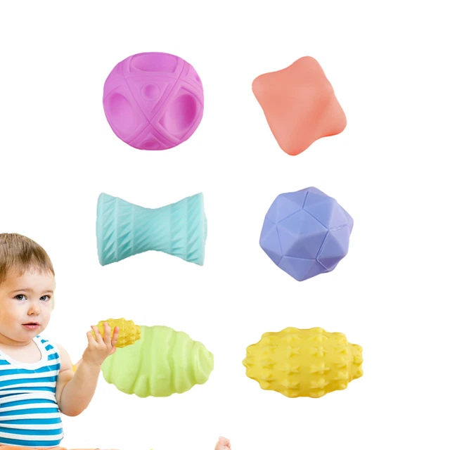 6pcs Baby Ball Set Baby Hand Massage Multi-Textured Toys Sensory Soft Balls