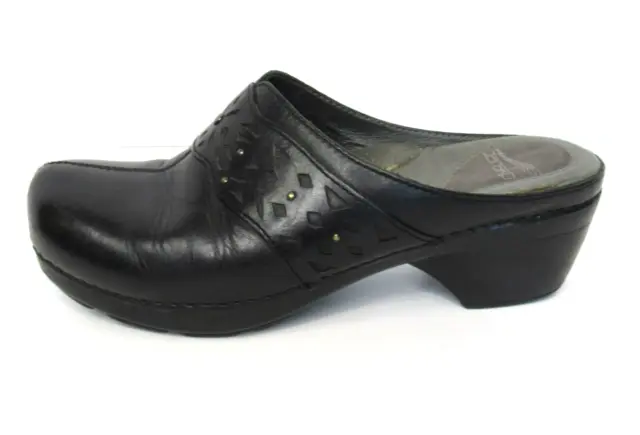 Dansko Shyanne Black Leather Mule Clog Shoe Women Size 39
