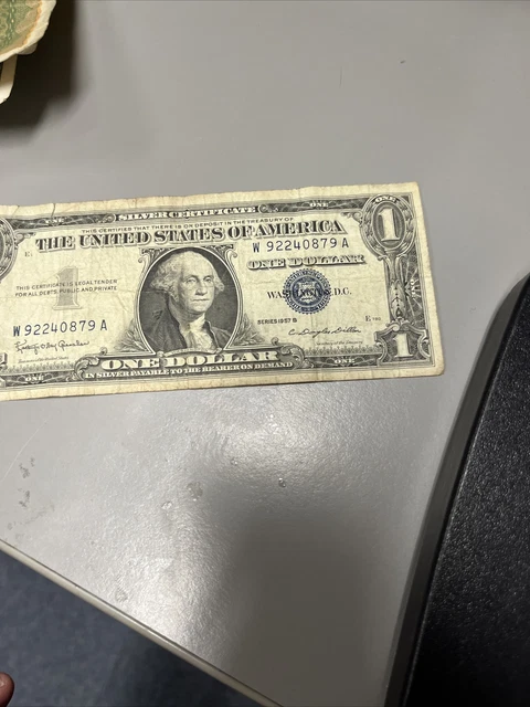 1957A One Dollar Well Circulated Silver Certificate Note - $1 Bill 2