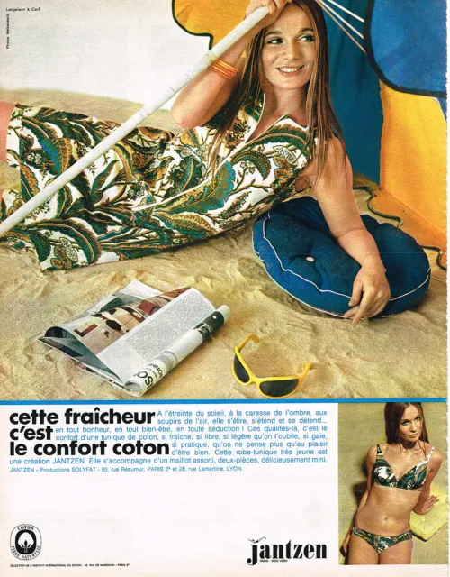 PUBLICITE ADVERTISING 045  1969  JANTZEN  tenue de plage maillot de bain