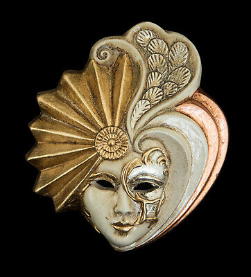 Mask Ceramic from Venice - Fan - Miniature Decoration Wall - 1882 XX3