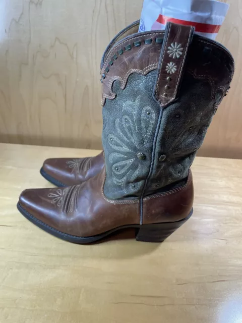 Ariat Women’s Western Cowgirl Boots Size 7B US Brown Leather High Heel Pull On