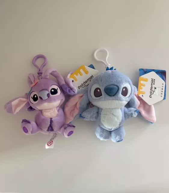 Disney Lilo & Stitch Angel Plush Pendant  Stitch plush Keychain Stuffed Doll