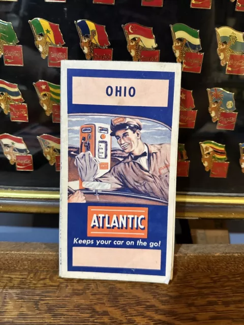 1952 Atlantic Road Map: Ohio USED