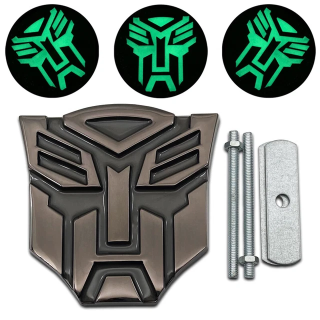 3D GLOSSY BLACK Metal Transformers Autobots Car Grille Emblem Racing