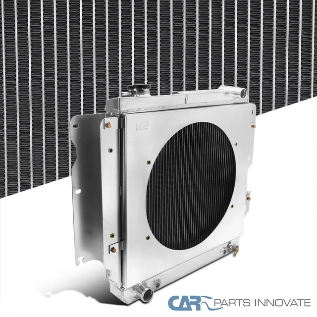 Fits 87-06 Jeep Wrangler TJ/YJ 2.4L 4.2L 3 Row Core Cooling Radiator+Fan Shroud