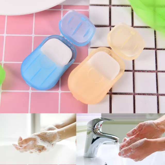 1x Portable Washing Slice Sheets Hand Bath Travel Scented Foam Paper SoapH;c;