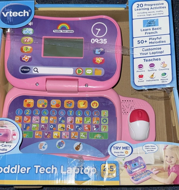 VTECH TODDLER TECH Laptop Educational Toy for Pre-School Children Box ...
