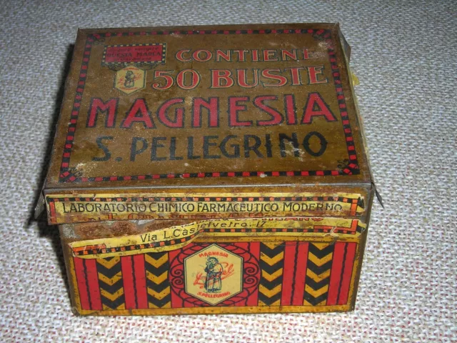 Magnesia San Pellegrino Vecchia Scatola In Latta Vintage