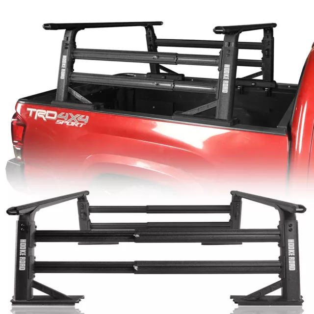 Universal Pickup Width Height Adjustable Truck Bed Ladder Cargo Rack Cross Bars