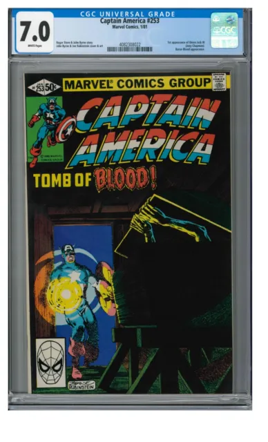 Captain America #253 (1981) 1st Union Jack III CGC 7.0 White Pages AD446