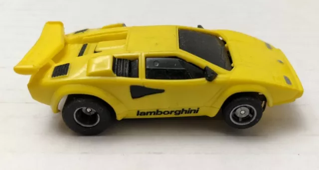 SLOT CAR HTF Tyco Yellow Lamborghini HO Tested works perfectly